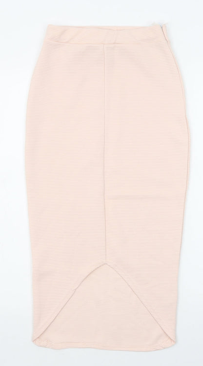 Missguided Womens Pink Polyester Straight & Pencil Skirt Size S Zip - Waist 22 Inches