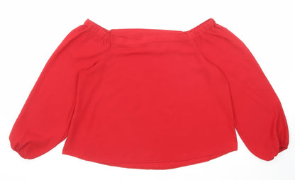 Womens UK Size 12 Select Red Basic Blouse