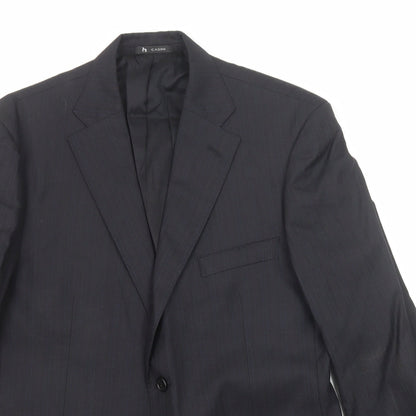 Cadini Mens Black Striped Wool Jacket Suit Jacket Size 40 Regular