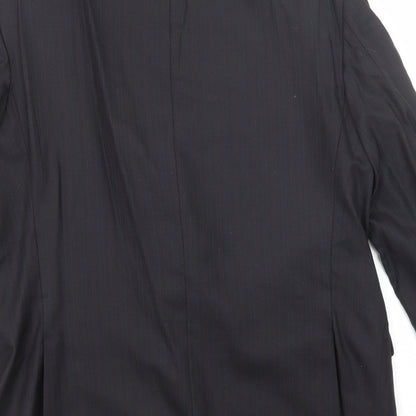 Cadini Mens Black Striped Wool Jacket Suit Jacket Size 40 Regular