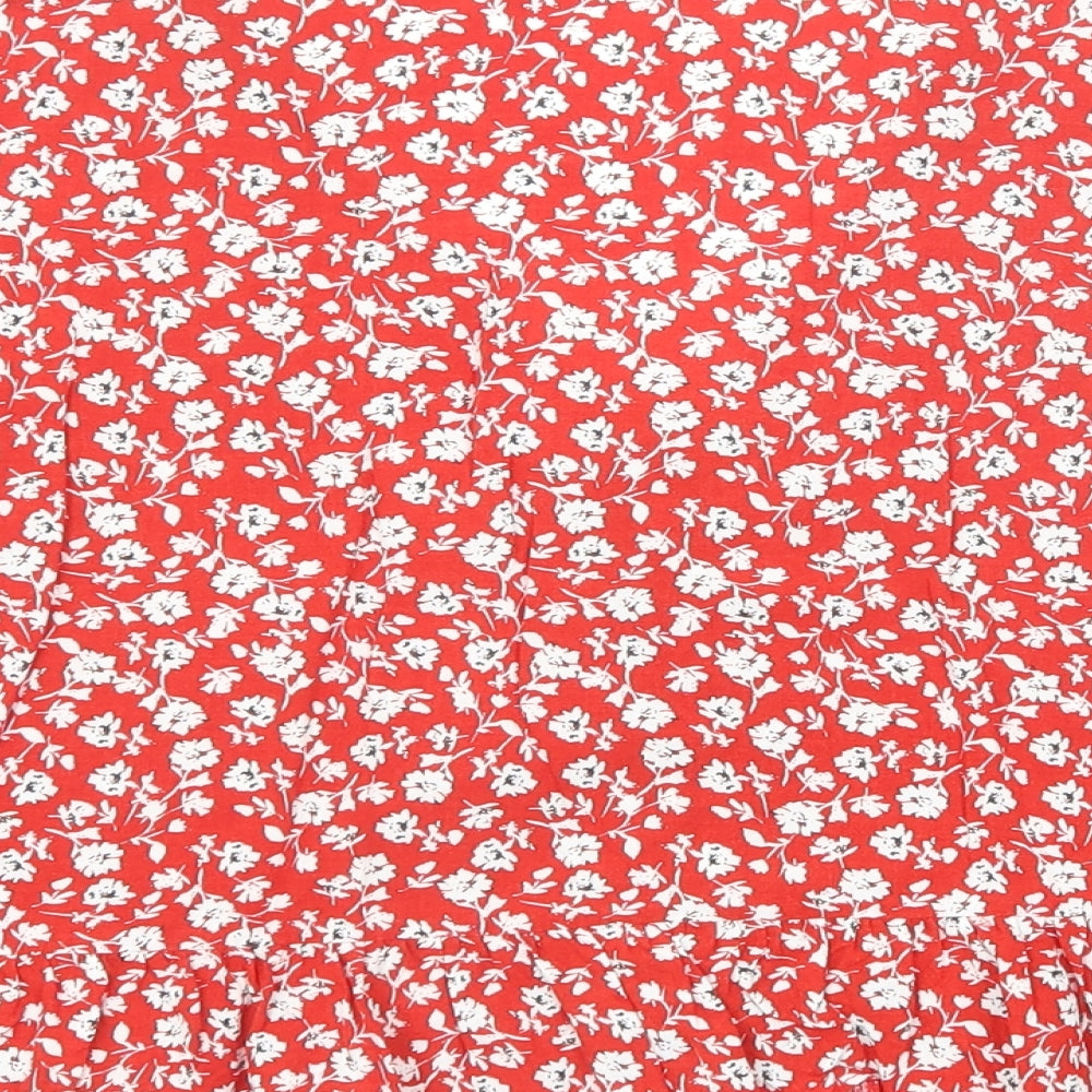 Womens UK Size 16 New Look Red Basic Button-Up