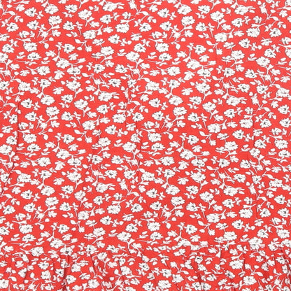 Womens UK Size 16 New Look Red Basic Button-Up