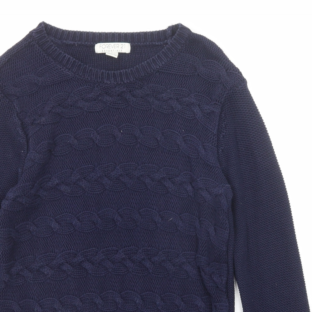 Womens UK Size M FOREVER 21 Blue Pullover Jumper