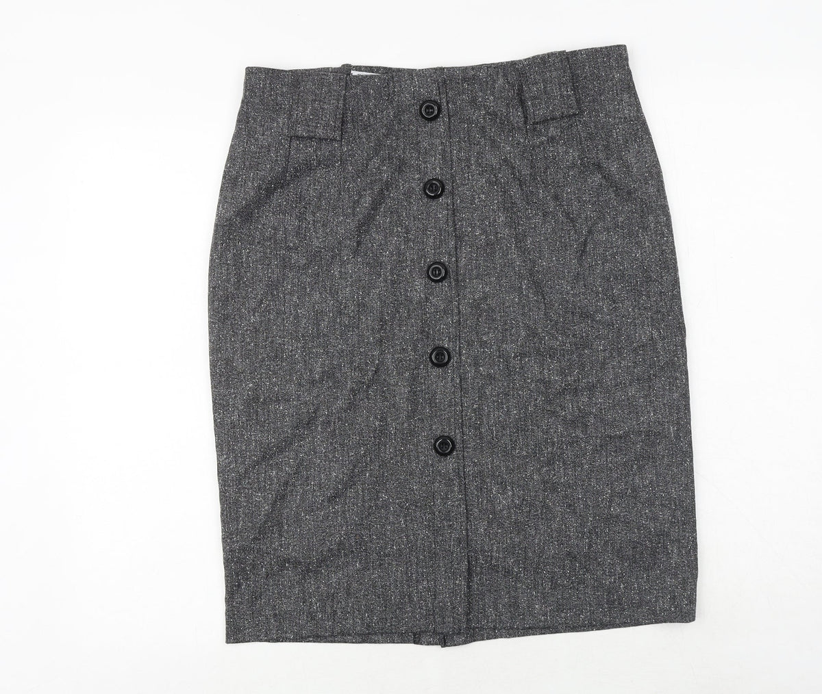 Bohemios Womens Grey Polyester A-Line Skirt Size 14 Zip
