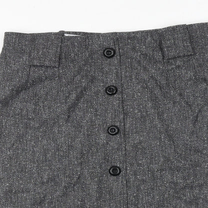Bohemios Womens Grey Polyester A-Line Skirt Size 14 Zip