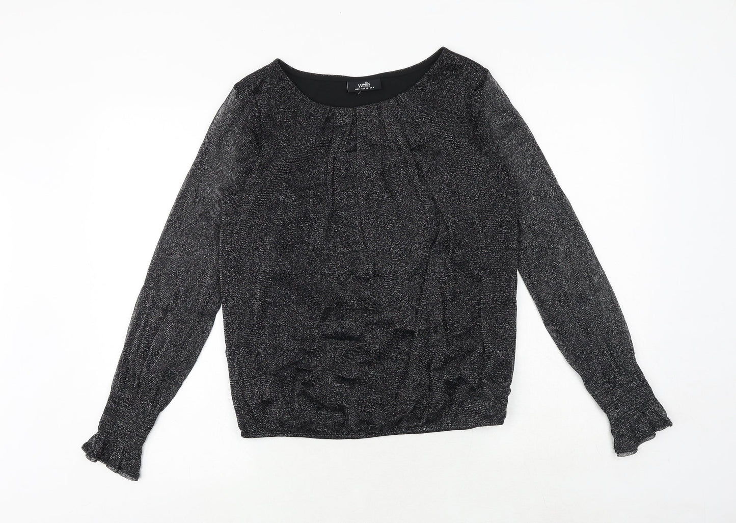 Womens UK Size 8 Wallis Grey Basic Blouse