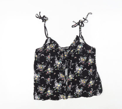 Womens UK Size 12 Oasis Black Cropped Tank
