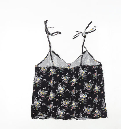 Womens UK Size 12 Oasis Black Cropped Tank