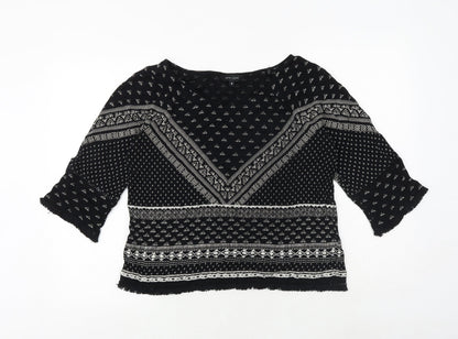 Womens UK Size 10 New Look Black Basic Blouse
