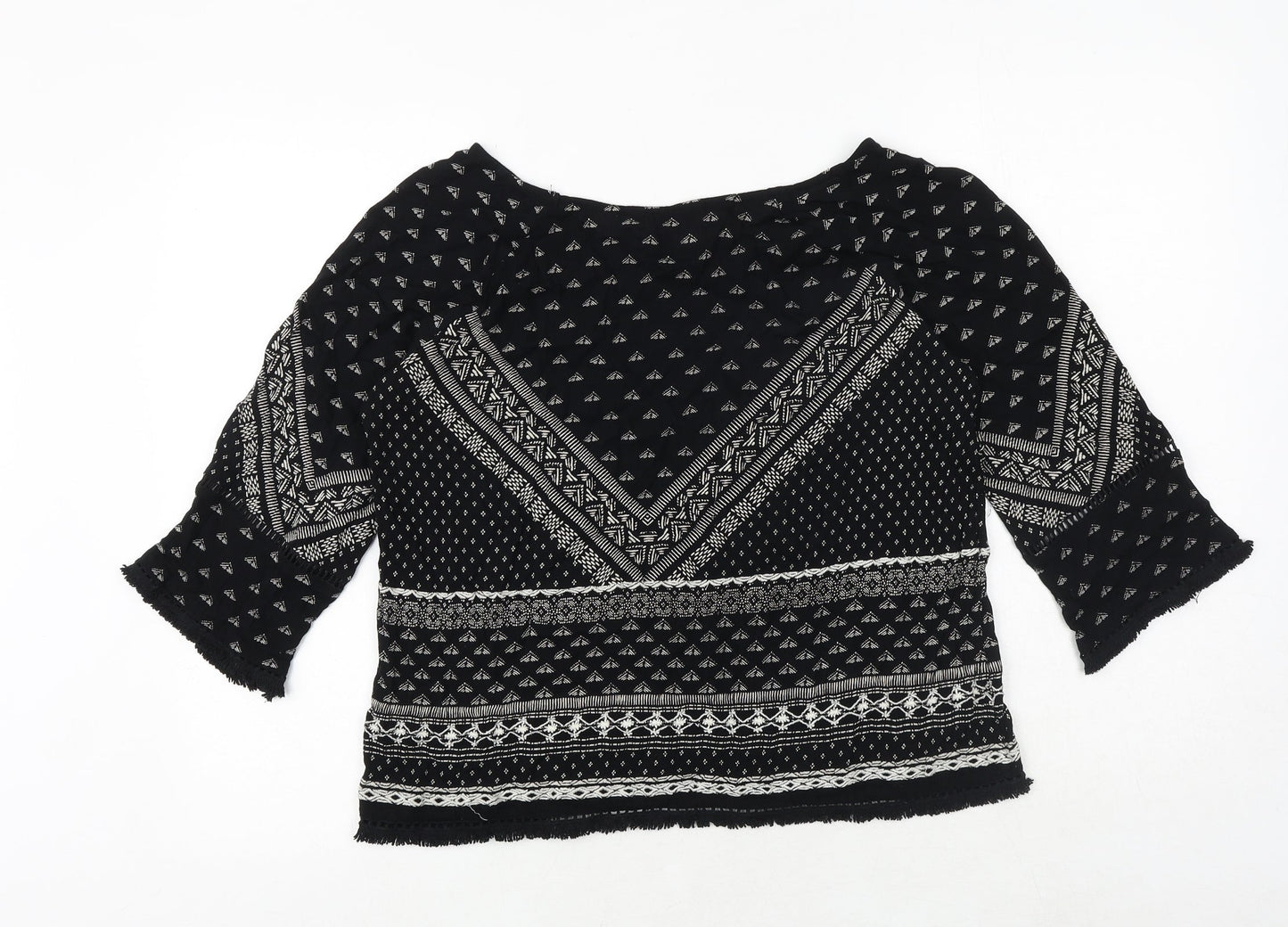 Womens UK Size 10 New Look Black Basic Blouse