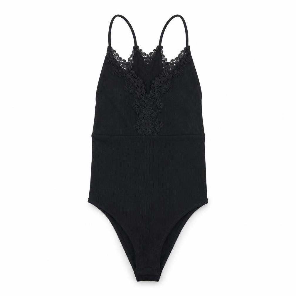 Womens UK Size 6 Topshop One-Piece Black Bodysuit