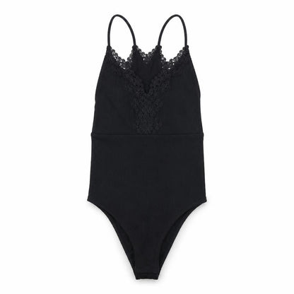 Womens UK Size 6 Topshop One-Piece Black Bodysuit