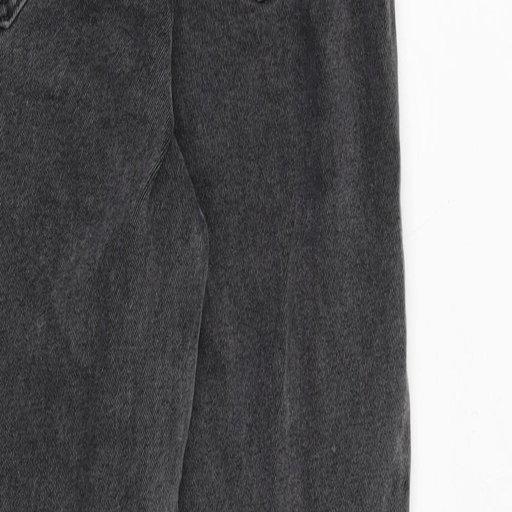 ASOS Womens Grey Cotton Straight Jeans Size 24 in L32 in Extra-Slim Zip