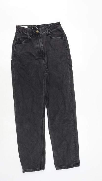 COLLUSION Womens Black Cotton Straight Jeans Size 24 in L30 in Regular Zip