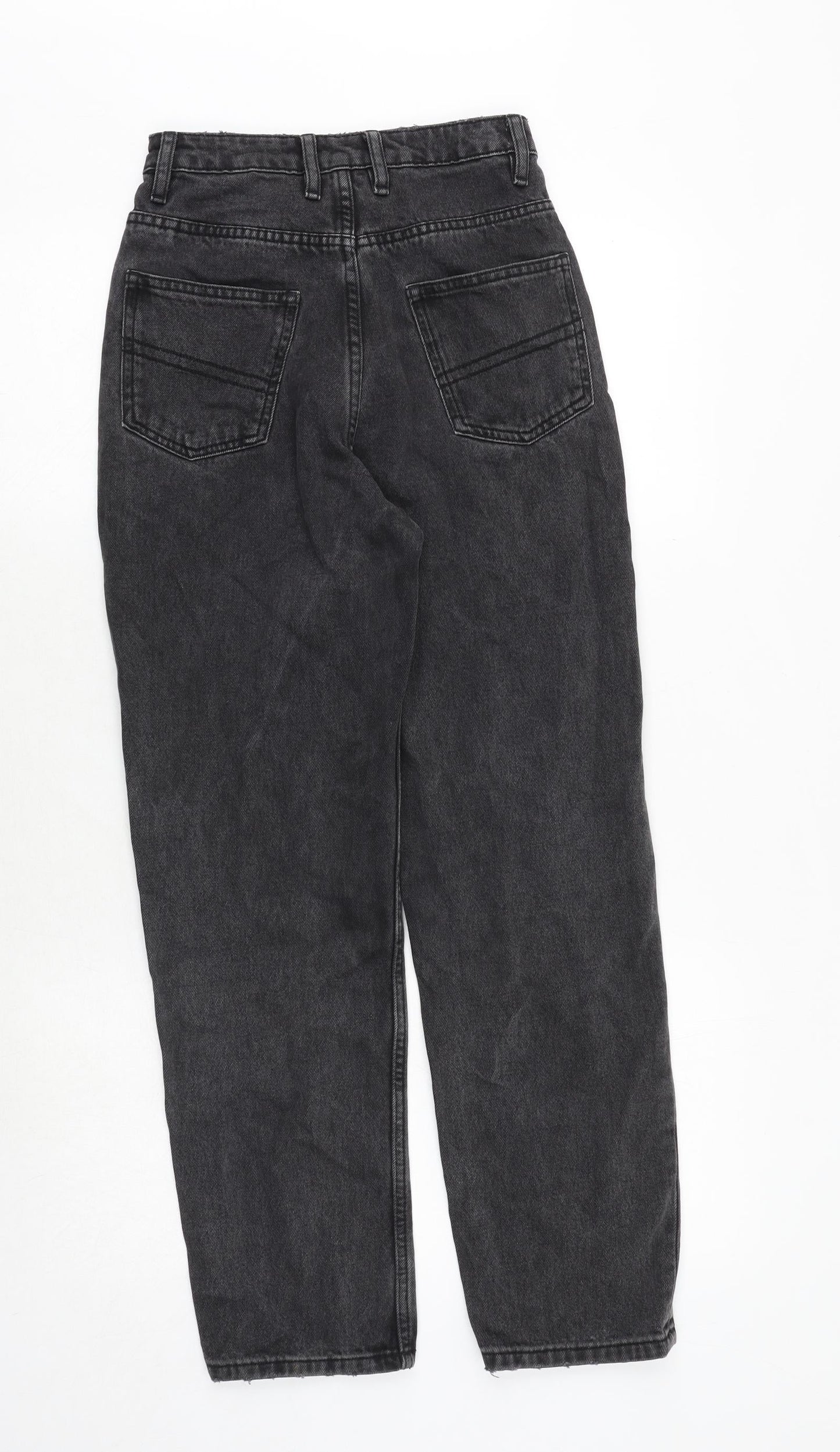 COLLUSION Womens Black Cotton Straight Jeans Size 24 in L30 in Regular Zip