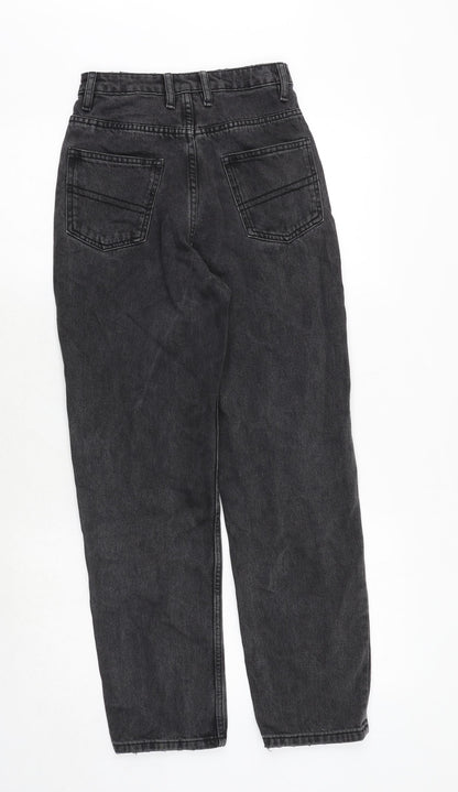 COLLUSION Womens Black Cotton Straight Jeans Size 24 in L30 in Regular Zip