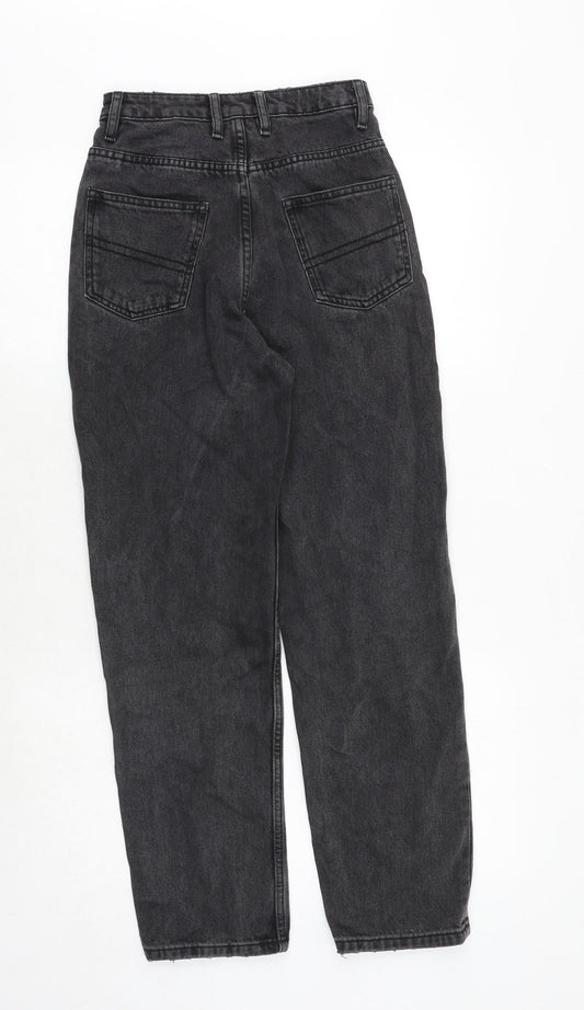 COLLUSION Womens Black Cotton Straight Jeans Size 24 in L30 in Regular Zip