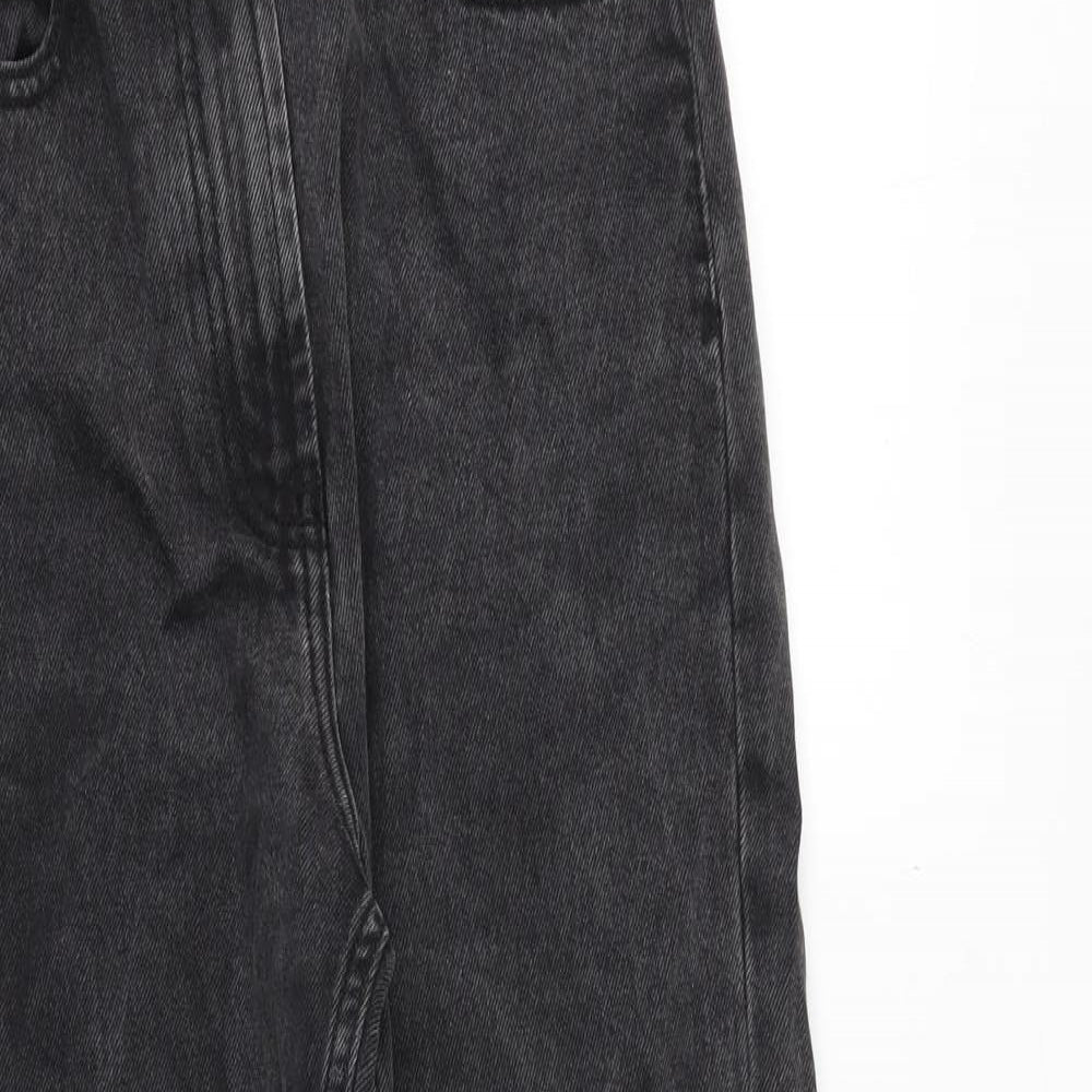 COLLUSION Womens Black Cotton Straight Jeans Size 24 in L30 in Regular Zip