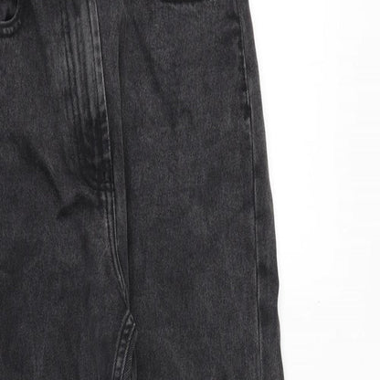 COLLUSION Womens Black Cotton Straight Jeans Size 24 in L30 in Regular Zip