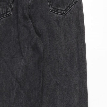 COLLUSION Womens Black Cotton Straight Jeans Size 24 in L30 in Regular Zip