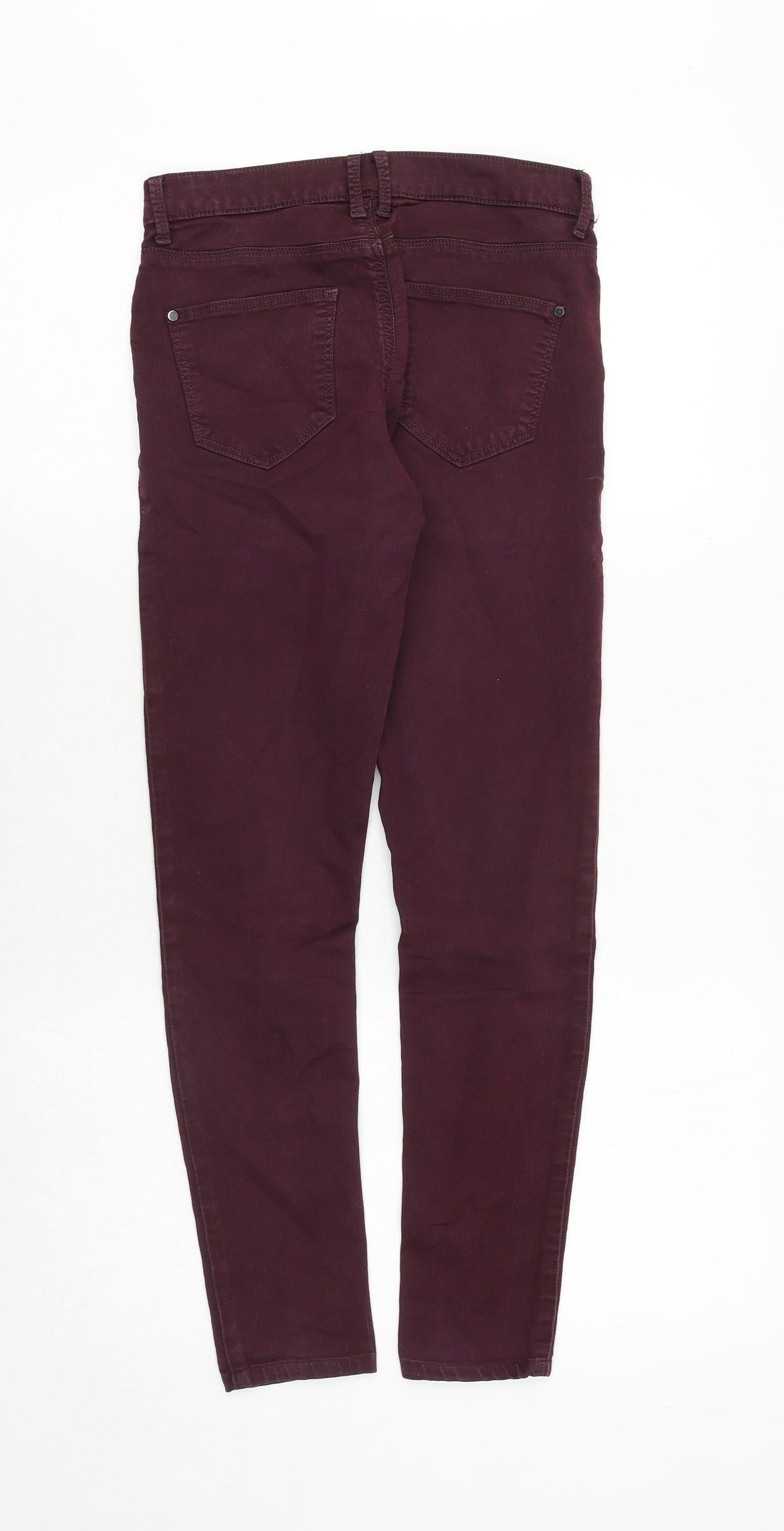 Topshop Womens Purple Cotton Skinny Jeans Size 26 in Regular Zip