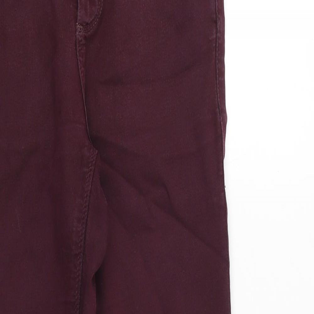 Topshop Womens Purple Cotton Skinny Jeans Size 26 in Regular Zip