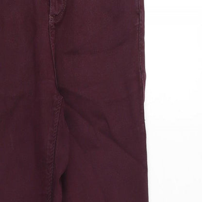Topshop Womens Purple Cotton Skinny Jeans Size 26 in Regular Zip