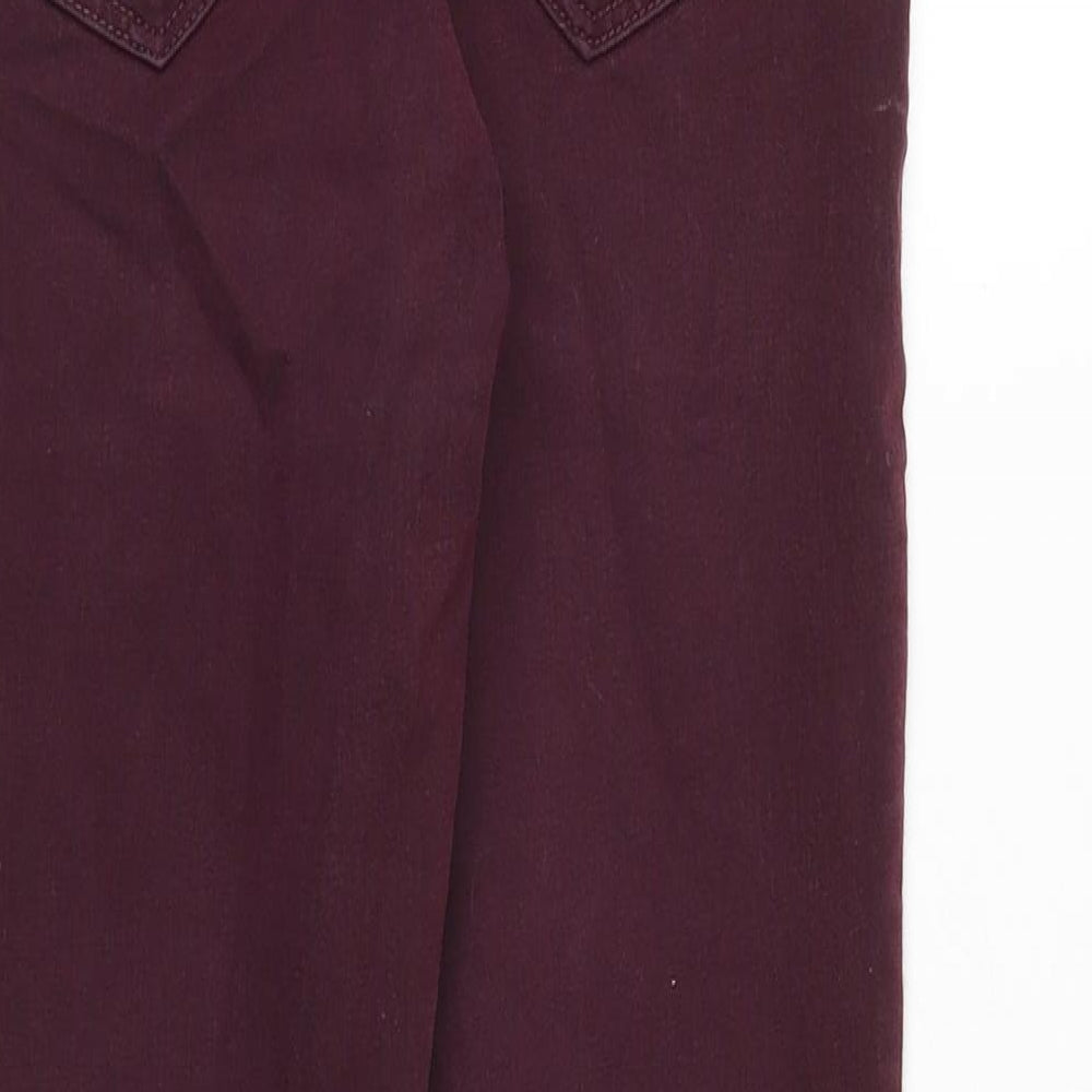 Topshop Womens Purple Cotton Skinny Jeans Size 26 in Regular Zip