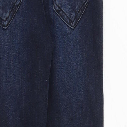 River Island Girls Blue Cotton Skinny Jeans Size 8 Years Regular Zip