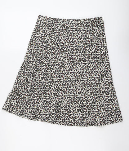 Marks and Spencer Womens Multicoloured Floral Polyester Swing Skirt Size 28 in Zip