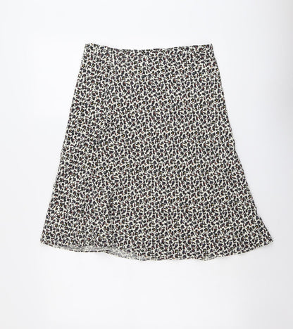 Marks and Spencer Womens Multicoloured Floral Polyester Swing Skirt Size 28 in Zip