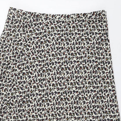 Marks and Spencer Womens Multicoloured Floral Polyester Swing Skirt Size 28 in Zip