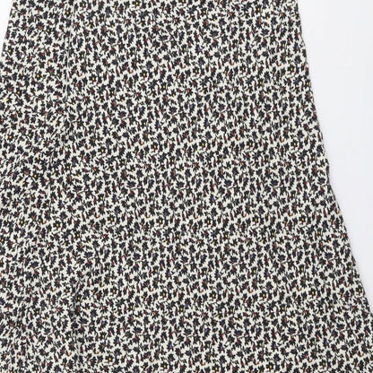 Marks and Spencer Womens Multicoloured Floral Polyester Swing Skirt Size 28 in Zip