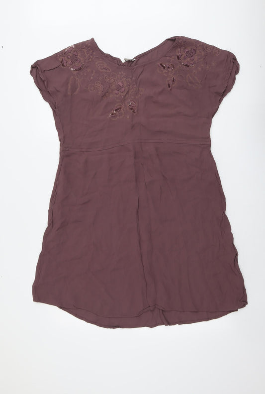 Monsoon Womens Pink Viscose A-Line Size 14 Round Neck Pullover