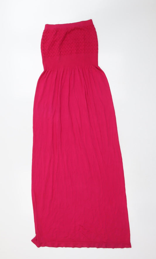 Ocean Club Womens Pink Modal Fit & Flare Size S Off the Shoulder Pullover