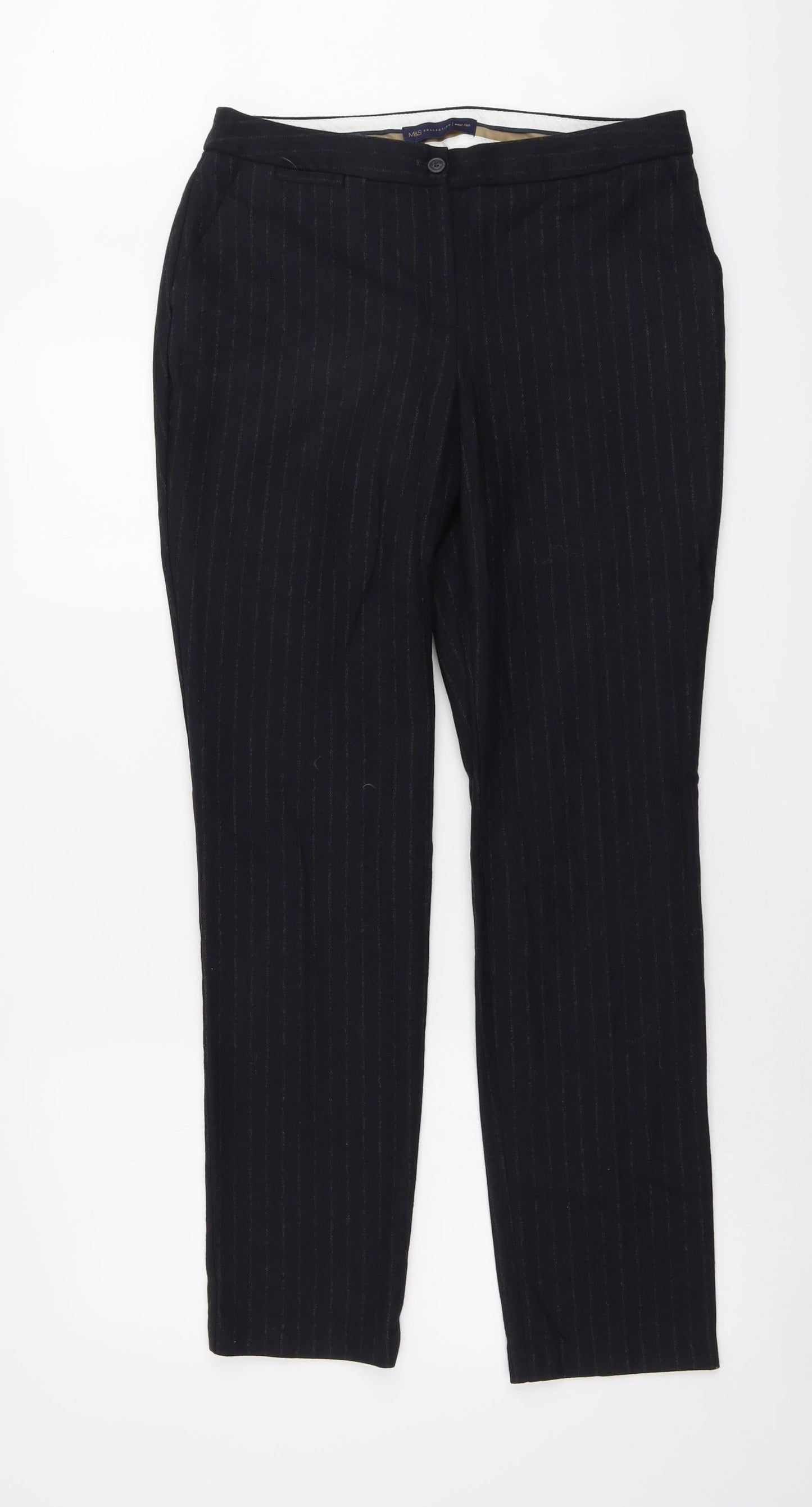 Womens UK Size 12 Marks and Spencer Regular Fit  Blue Trousers