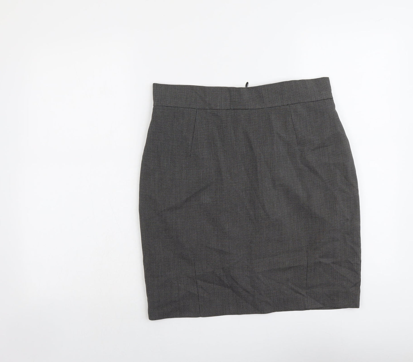 H&M Womens Grey Polyester A-Line Skirt Size 14 Zip
