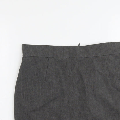 H&M Womens Grey Polyester A-Line Skirt Size 14 Zip