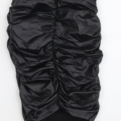 PARISIAN SIGNATURE Womens Black Polyester Bandage Skirt Size 8 Zip