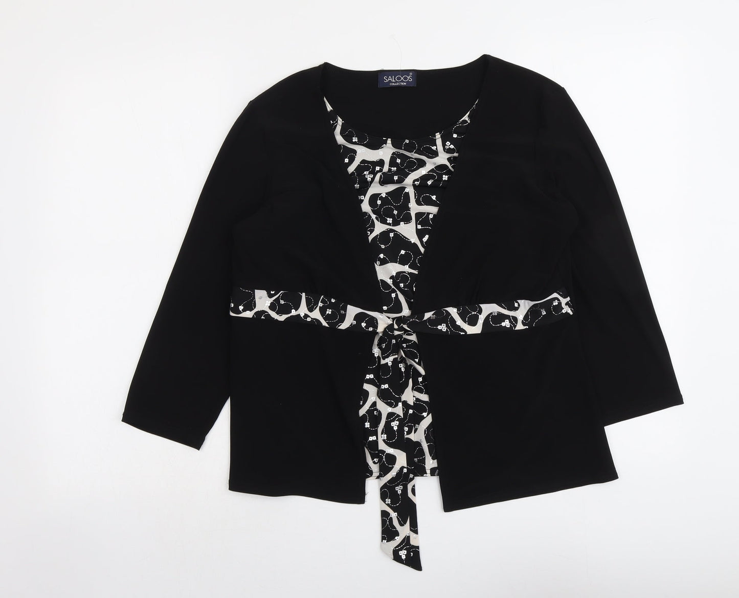Womens UK Size M Saloos Black Basic Blouse