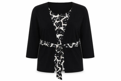 Womens UK Size M Saloos Black Basic Blouse