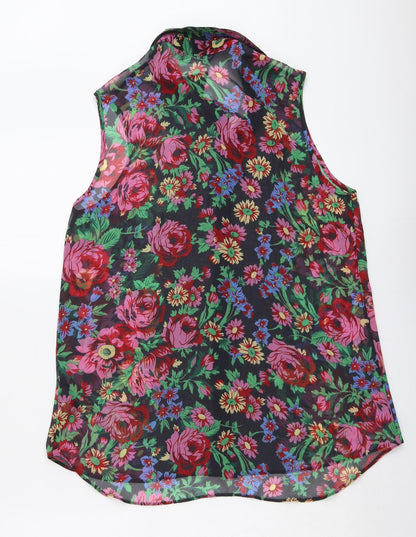 Womens UK Size 12 Dorothy Perkins Multicoloured Basic Button-Up