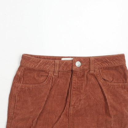 BDG Womens Brown Cotton A-Line Skirt Size XS Zip
