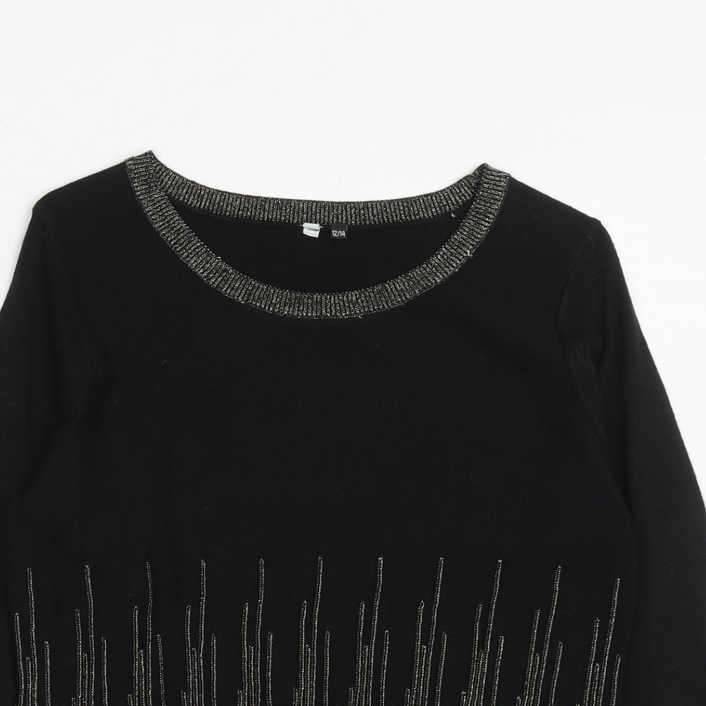 Womens UK Size 12 Intuition Black Pullover Jumper
