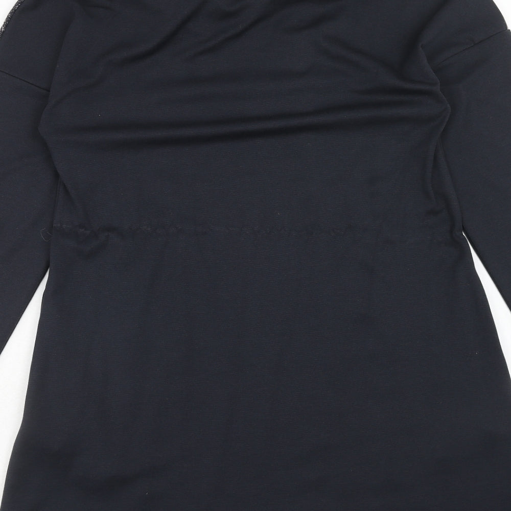 Viza Viz Womens Blue Colourblock Polyester Jumper Dress Size 8 Roll Neck Pullover - Size 8-10