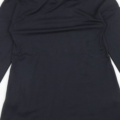 Viza Viz Womens Blue Colourblock Polyester Jumper Dress Size 8 Roll Neck Pullover - Size 8-10