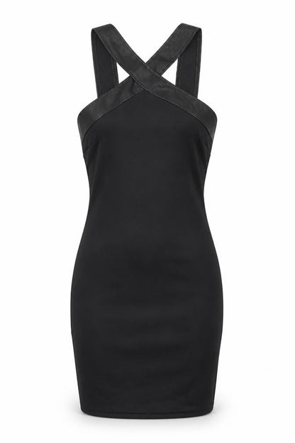 AX Paris Womens Black Polyester Bodycon Size 6 V-Neck Zip