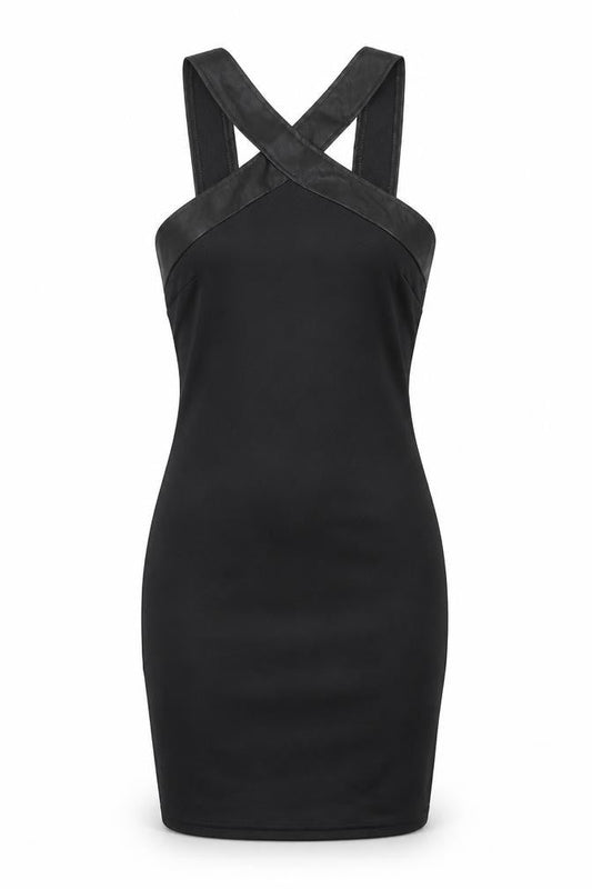AX Paris Womens Black Polyester Bodycon Size 6 V-Neck Zip