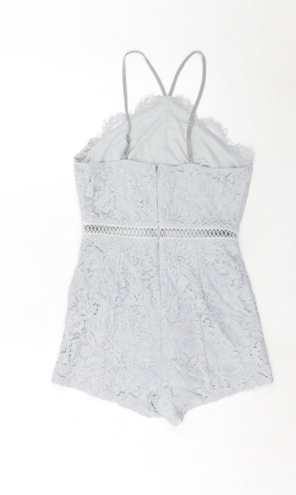 By The Way Womens Blue Polyester Playsuit One-Piece Size S Zip