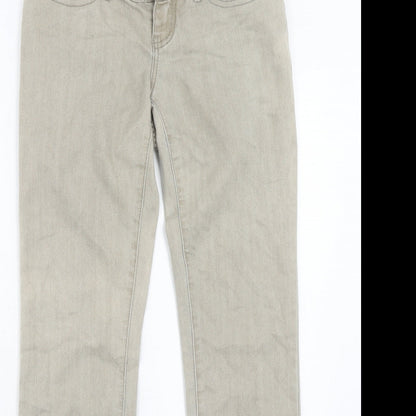 mamas & papas Womens Beige Cotton Straight Jeans Size 6 Regular Hook & Eye